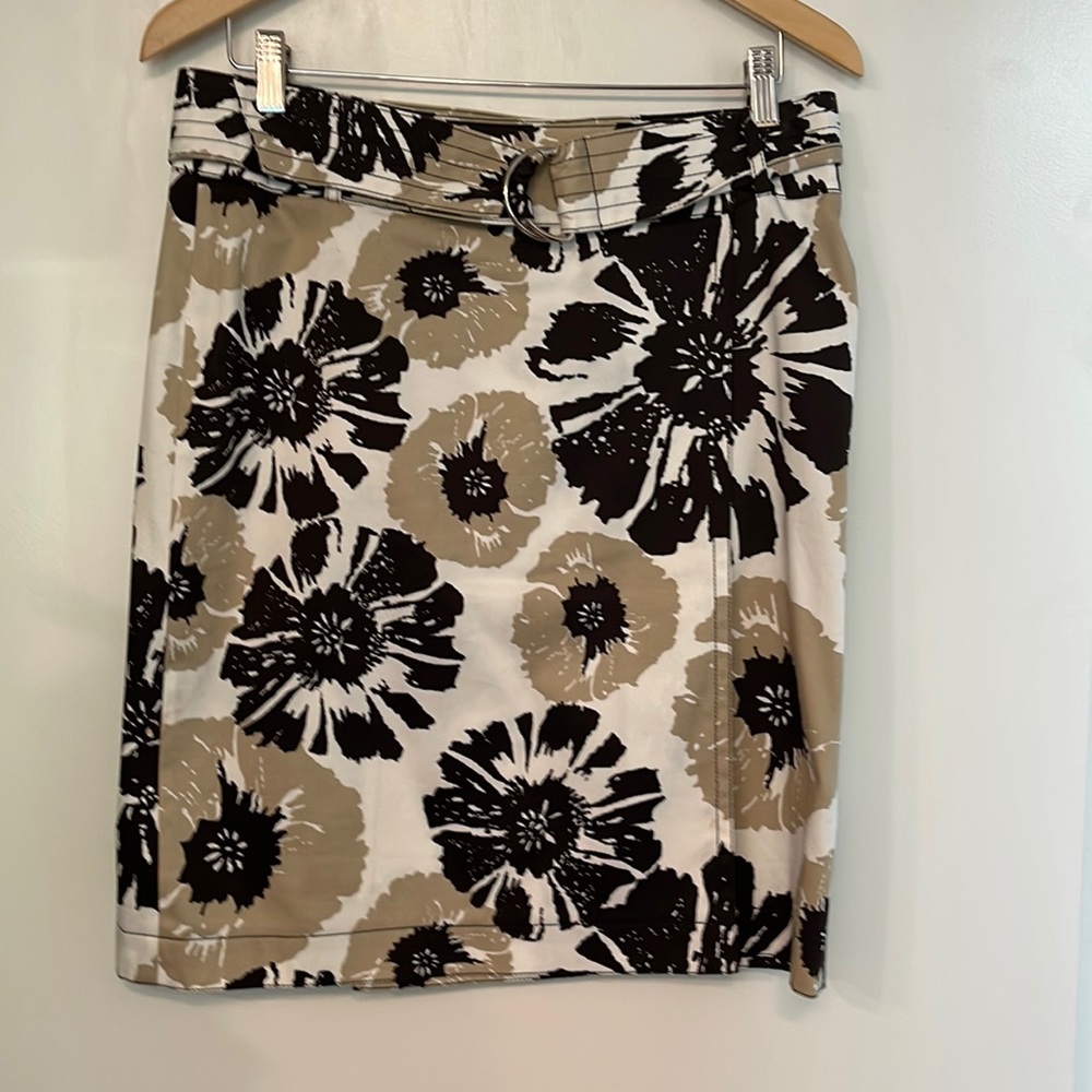 Charles Nolan NY Flower Print Wrap Skirt